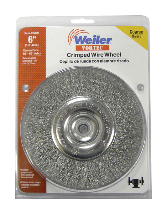 Weiler Vortec 6 in. Crimped Wire Wheel Carbon Steel 3750 rpm 1 pc