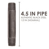 BK Products 1/2 in. MPT x 4-1/2 in. L Black Steel Nipple (Pack of 5)