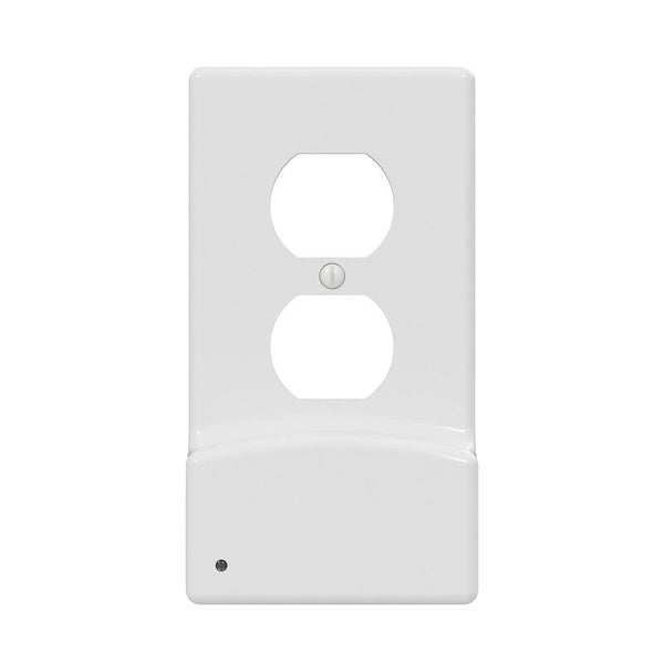 Placa de pared con luz nocturna USB de plástico dúplex de 1 unidad Westek LumiCover, color blanco, paquete de 1