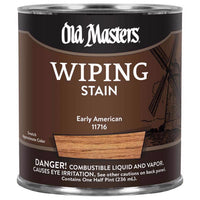 Old Masters Semi-Transparent Early American Oil-Based Wiping Stain 0.5 pt. (Pack of 6)