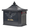 Gibraltar Mailboxes Hamilton Cast Aluminum Post Mount Black Locking Mailbox