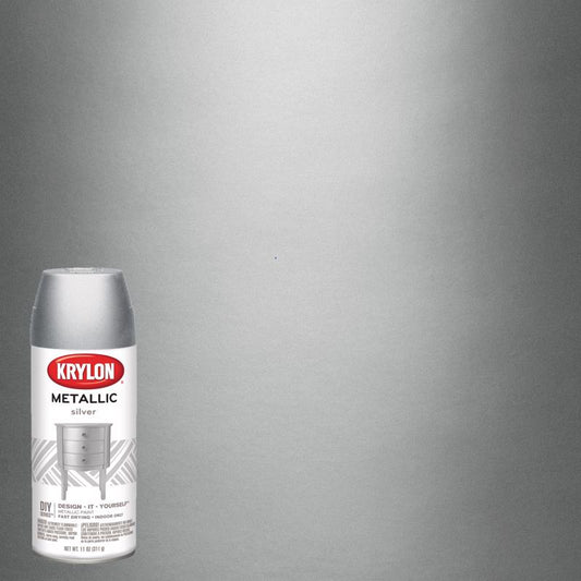 Krylon Silver Metallic Brilliant Sheen UV Resistant Spray Paint 11 oz. 25 sq. ft. Coverage