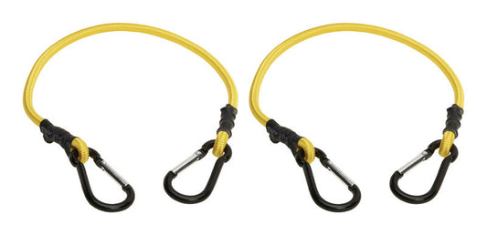 Keeper Yellow Carabiner Style Bungee Cord 24 in. L x 0.315 in. 1 pk