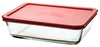 Anchor Hocking 91551L20 6 Cup Rectangular Kitchen Storage With Red Lid (Pack of 4)