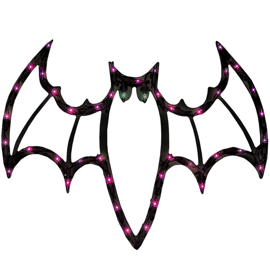 Impact Innovations Light Purple Prelit Bat Silhouette Halloween Decor 18.5 H x 13.5 W in.