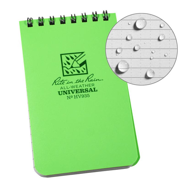 Rite in the Rain 3 in. W X 5 in. L College Ruled Top-Spiral Lime Green All-Weather Notebook (Pack of 12)