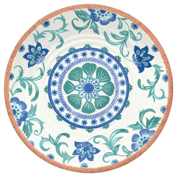 TarHong Multicolored Melamine Rio Turquoise Floral Salad Plate 8.5 in. D 1 pc (Pack of 6)