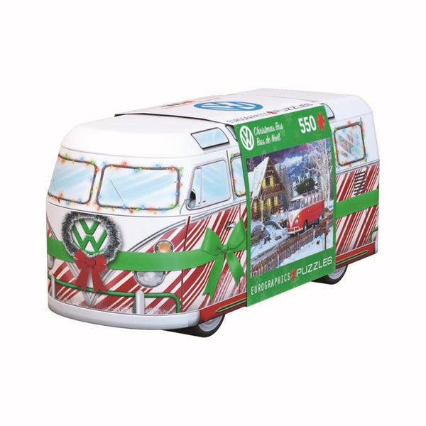 Latas coleccionables VW Christmas Bus de Eurographics con rompecabezas, multicolor, 550 piezas