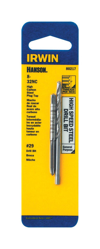 Irwin Hanson 80217 #29 8-32Nc High Speed Steel Drill Bit & Tap  (Pack Of 3)
