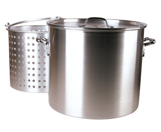 Fleur De Lis Aluminum Boiling Pot 60 qt Silver