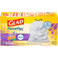 Glad 13 gal Lavender Scent Tall Kitchen Bags Drawstring 40 pk (Pack of 6)