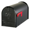 Gibraltar Mailboxes Elite Classic Galvanized Steel Post Mount Black Mailbox