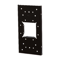 Gibraltar Black Galvanized Steel Post Universal Mailbox Mounting Bracket 0.8 H x 6 W x 11.8 D in.