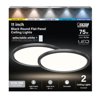 Feit EDGELIT 1.4 in. H X 11 in. W X 11 in. L Matte Black Black LED Flat Panel Light Fixture - Open Box