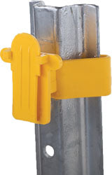 Electric Fence Insulator, U-Post Tape, Yellow, 25-Pk.