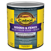 Cabot Solid Tintable 0806 Neutral Base Water-Based Acrylic Siding Stain 1 qt. (Pack of 4)