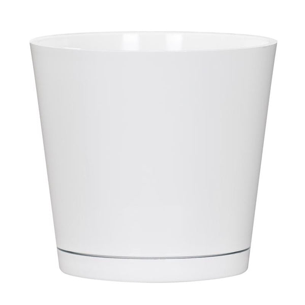 Maceta de resina blanca L&G Solutions, 5.7 in. de alto X 6 in. de ancho X 6 in. de profundidad X 6 in. de profundidad