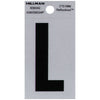 Hillman 2 in. Reflective Black Mylar Self-Adhesive Letter L 1 pc (Pack of 6)