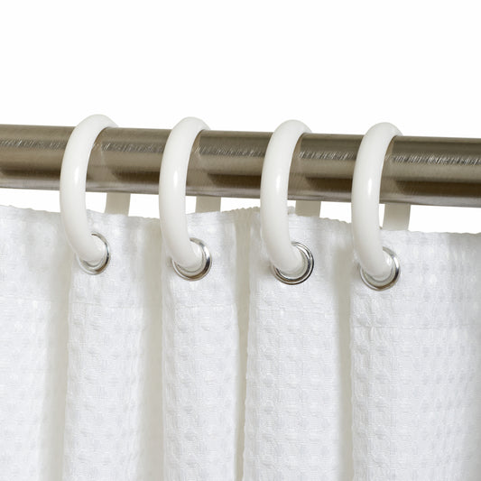 Zenna Home White Plastic Shower Curtain Rings 12 pk