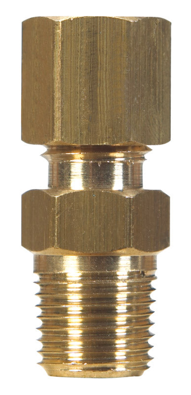 JMF 3/8 in. Compression x 1/2 in. Dia. Compression Brass Connector (Pack of 10)