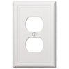 Amerelle White Stamped Steel Duplex Outlet Wall Plate 1 pk