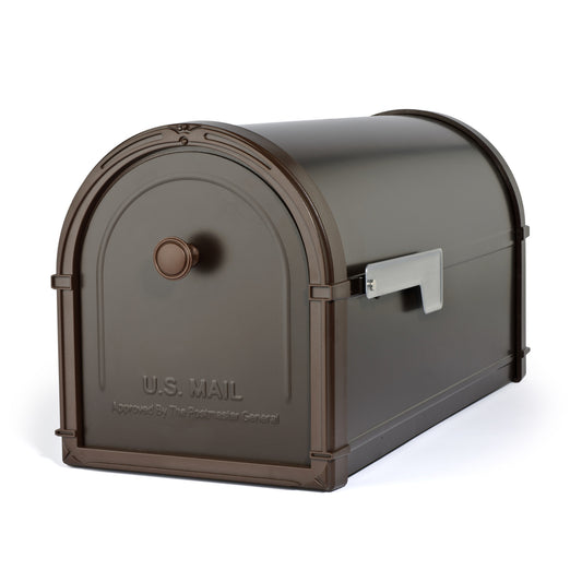 Architectural Mailboxes Rubbed Bronze Bellevue Modern Galvanized Steel Post Mount Mailbox