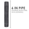 BK Products 3/4 in. MPT x 6 in. L Black Steel Nipple (Pack of 5)