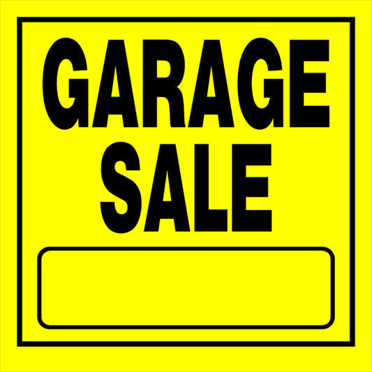 Hillman English Yellow Garage Sale Sign 11 in. H X 11 in. W (Pack of 6)
