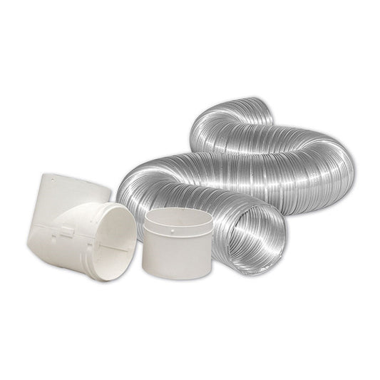Dundas Jafine 4 in. D Silver/White Aluminum/Plastic Semi-Rigid Dryer Connector Kit