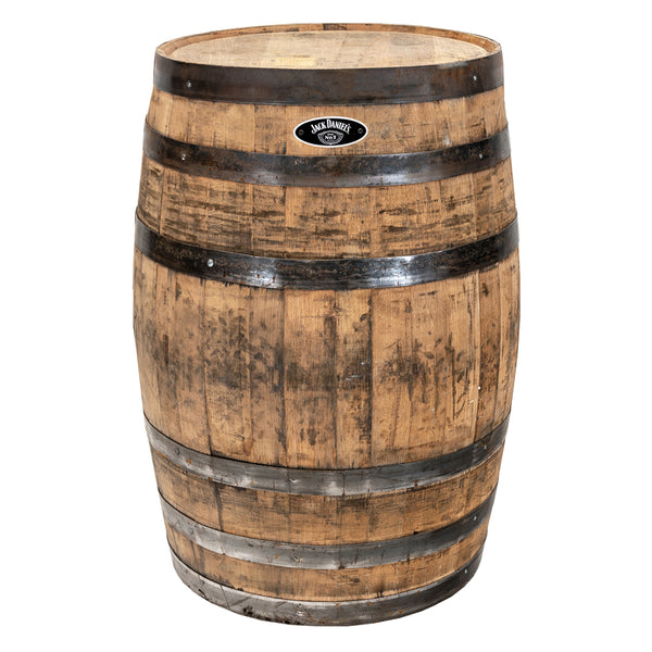Barril de whisky de roble de 35 pulgadas de alto y 26 pulgadas de profundidad de Jack Daniel's de Real Wood Products, color marrón