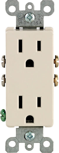 Leviton Decora 15 amps 125 V Duplex Light Almond Outlet 5-15R 1 pk
