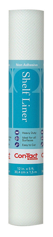 Con-Tact Brand Simple Elegance 5 ft. L x 12 in. W White Diamonds Non-Adhesive Shelf Liner (Pack of 6)