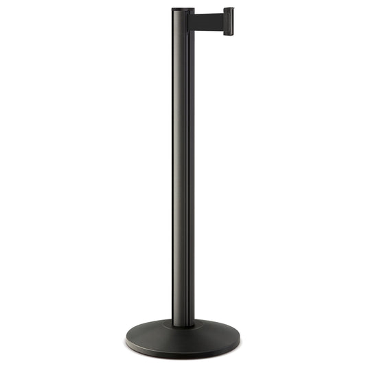 Lavi Industries 40 in. H Black Stanchion With Retractable Belt 2 pk