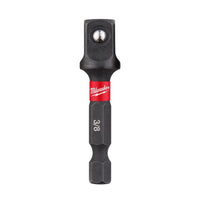 Milwaukee Tool Shockwave Hex/Square 3/8 in. X 2 in. L Socket Adapter Heat-Treated Steel 1 pk (Pack of 10)