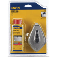 Irwin Strait-Line 4 oz Red Twisted Chalk and Reel Set 100 ft. White