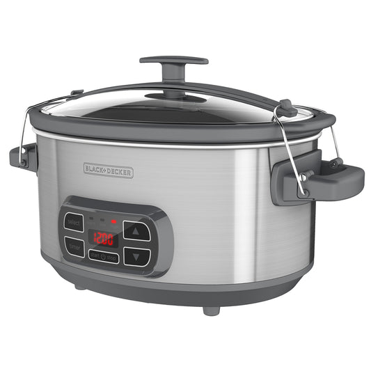 Black and Decker 7 qt. Silver Stoneware Slow Cooker