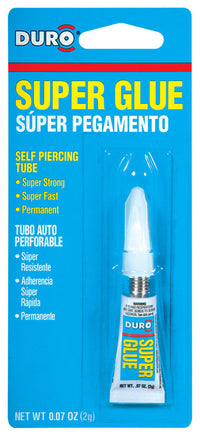 Duro Clear High Strength Liquid Super Glue 0.07 oz. for Non-Porous Surfaces