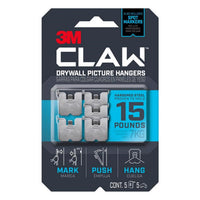 3M Claw Silver Drywall Picture Hanger 15 lb 5 pk