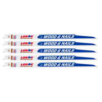 Lenox LUMBERWOLF 12 in. Bi-Metal Reciprocating Saw Blade 6 TPI 5 pk