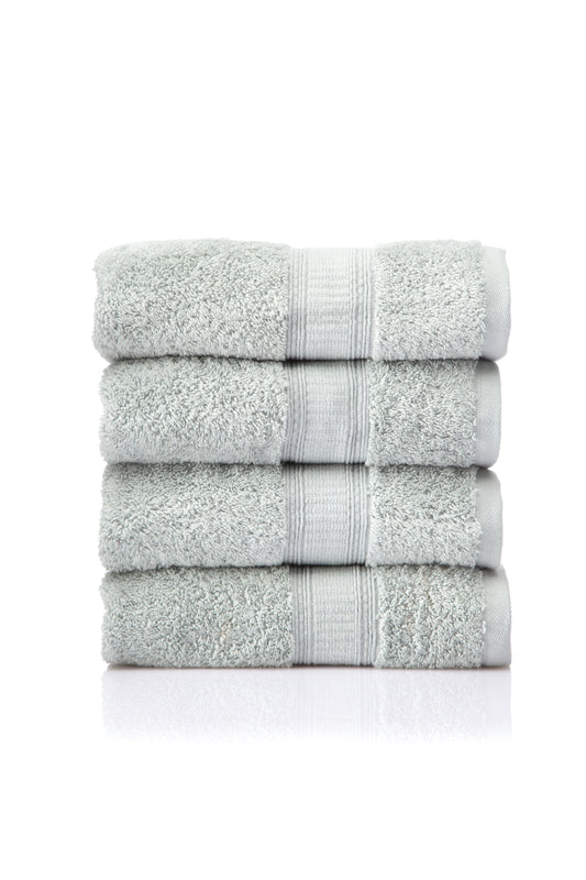 Livim Natural Home Boreal Collection 100% Genuine Cotton 4Pcs Set Hand towel 700GSM 12/1 Soft 100% Cotton, Towels for Home Décor Green Color 16x30In (40X76 Cm)