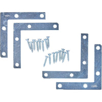 National Hardware SPB117 Flat Corner Brace 3" x 1/2" 4-Pack Zinc Plated with Screws