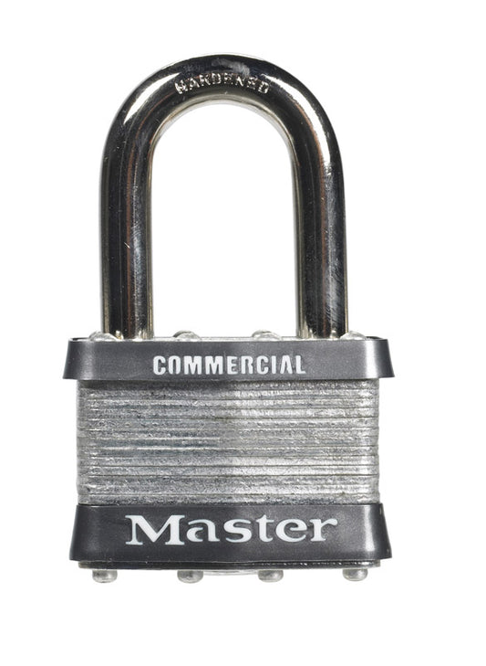Master Lock 1-1/2 in. H x 7/8 in. W x 2 in. L Laminated Steel 4-Pin Cylinder Padlock 1 pk Keyed Alike (Pack of 6)