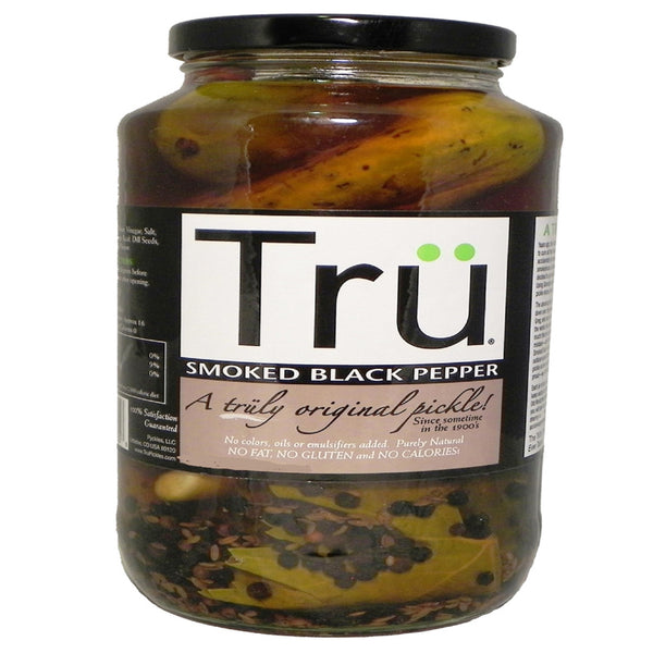 Encurtidos de pimienta negra ahumada Tru Pickles, frasco de 24 oz (paquete de 6)