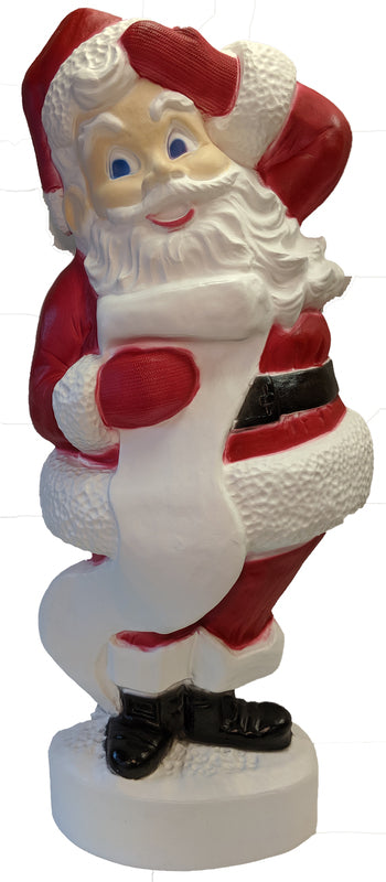 Union Products Red/White Resin Santa Blow Mold Plug-In Christmas Decoration 43 H in.