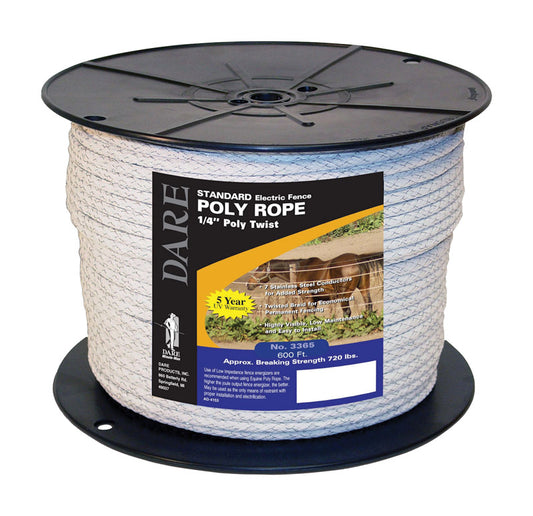 Dare 6 in. D X 600 in. L White Twisted Poly Rope