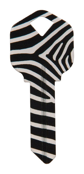Llave en blanco universal Hillman Wackey Zebra para casa/oficina (paquete de 6).