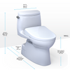 TOTO® WASHLET®+ Carlyle® II One-Piece Elongated 1.28 GPF Toilet with Auto Flush WASHLET®+ S7 Contemporary Bidet Seat, Cotton White - MW6144726CEFGA#01