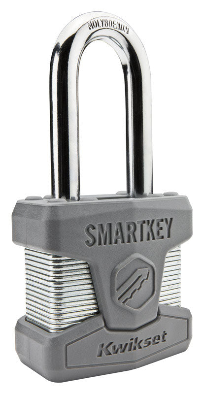 Kwikset SmartKey 1.7 in. H X 4.5 in. W X 50 mm L Steel Dual Ball Bearing Locking Padlock Keyed Alike
