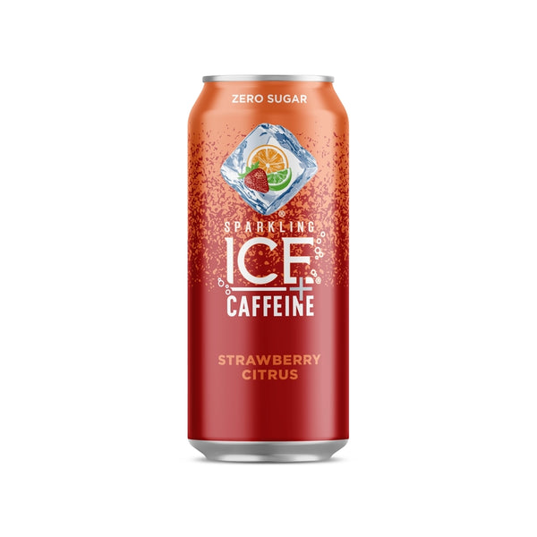 Bebida con cafeína, cítricos y fresas con gas, 16 oz (paquete de 12)