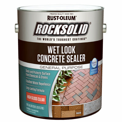 Rust-Oleum RockSolid Wet Look Clear Water-Based Acrylic Concrete Sealer 1 gal (Pack of 2).